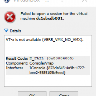 vt-x is not available